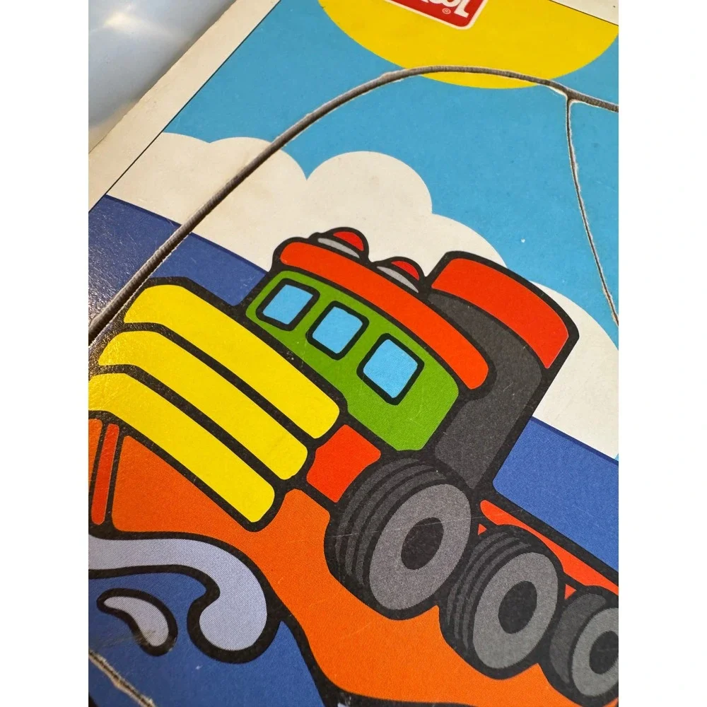 VTG 1996 Playskool Wooden Transportation‎ Puzzle 4 Piece Train Plane Fire Truck